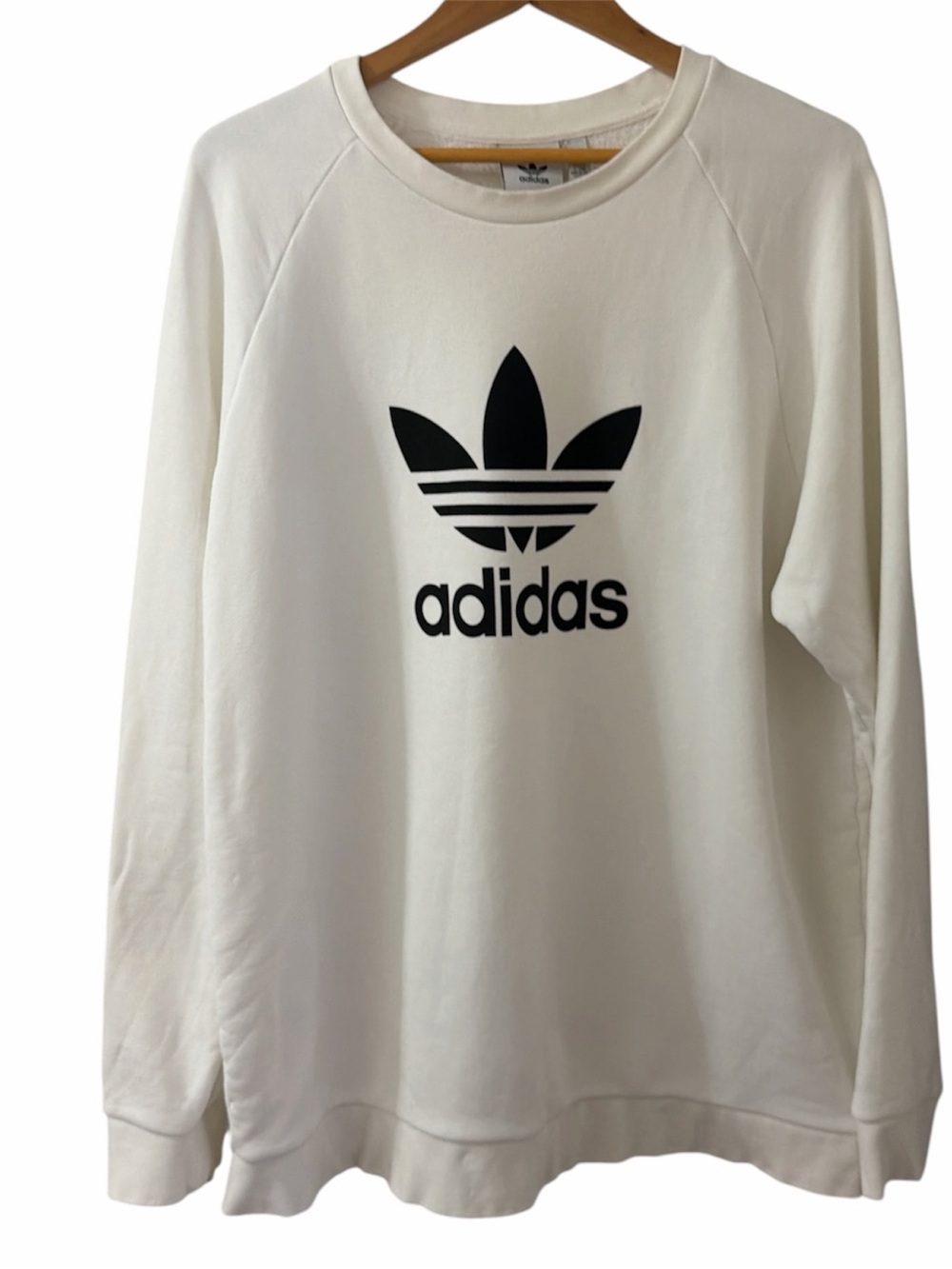 adidas White Trefoil Crewneck Sweatshirt
